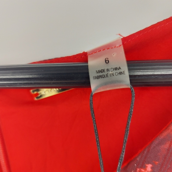 T Tahari Red Sleeveless Animal Print Maxi Dress Metallic SIZE 6 - Picture 5 of 8